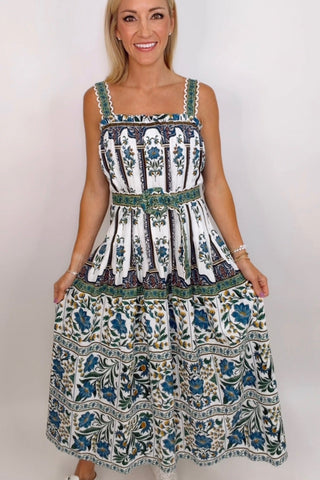 MANOELA OFF-WHITE SLEEVELESS BELT MAXI DRESS