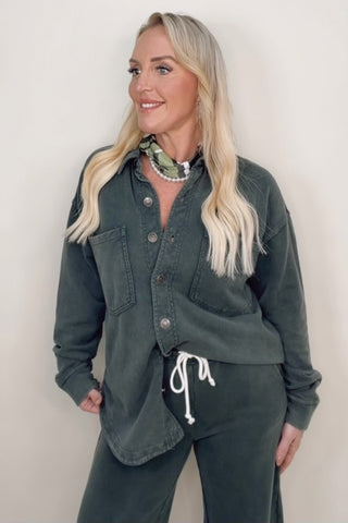 ALL DAY KNIT JACKET IN CLASSIC OLIVE