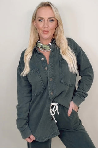 ALL DAY KNIT JACKET IN CLASSIC OLIVE