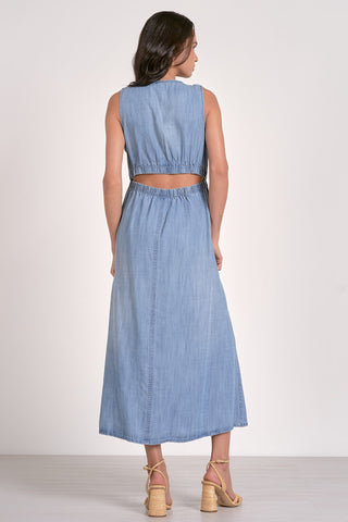 Midi Sleeveless Cutout Dress Back View