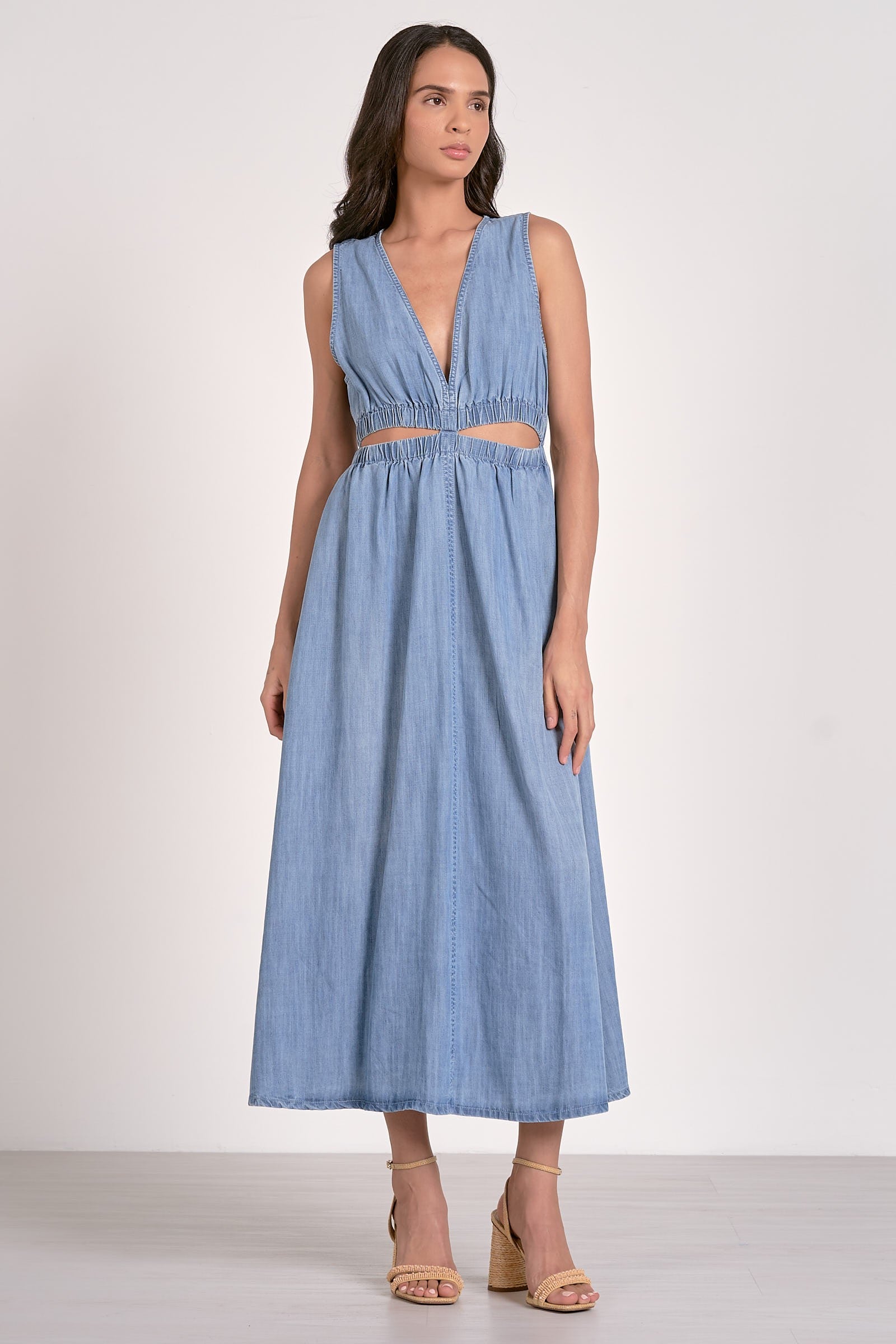 Midi Sleeveless Cutout Dress Side Angle