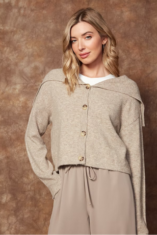 ECHO LONG SLEEVE SAILOR NECK CARDIGAN