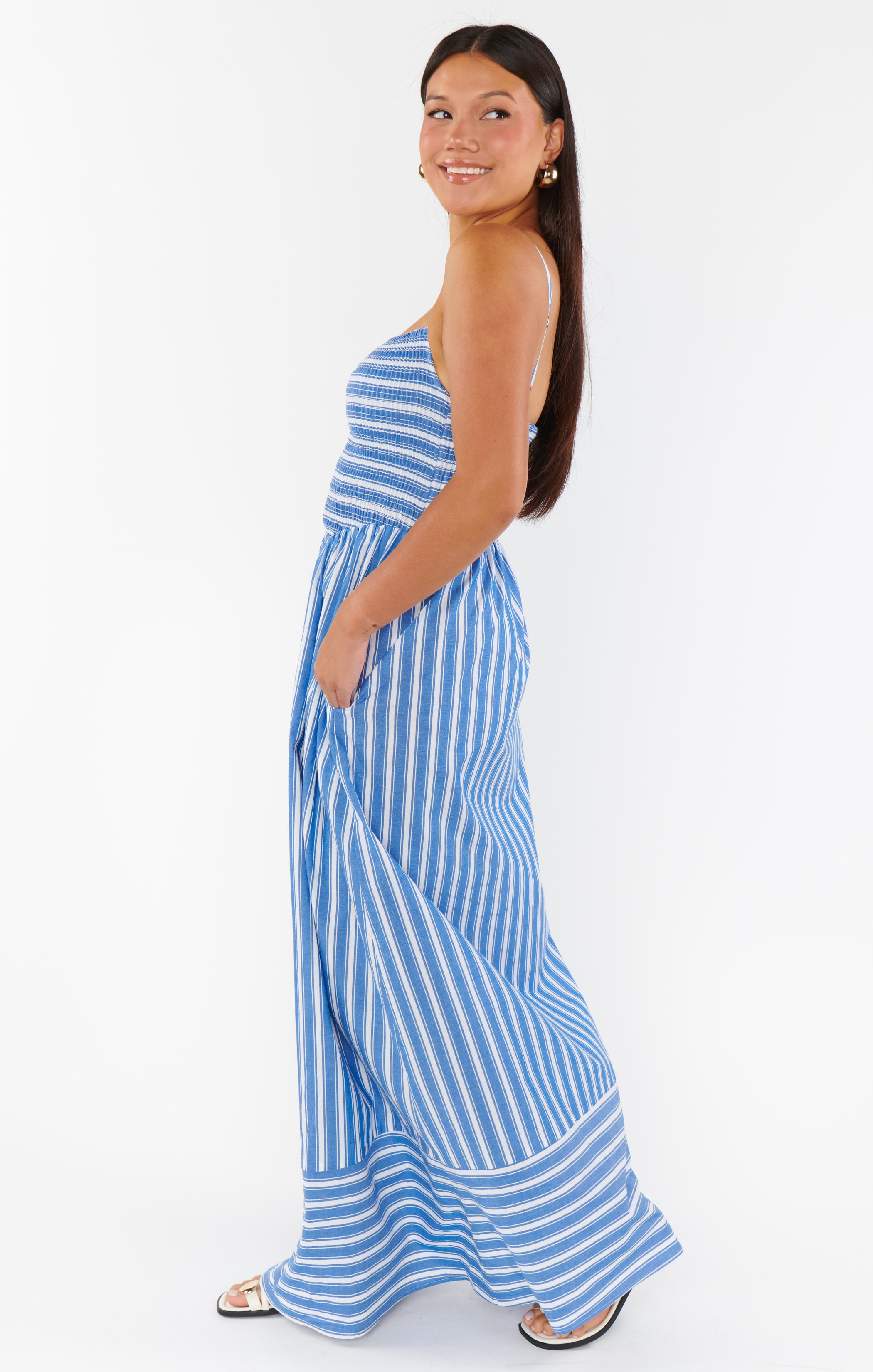knee length dresses for ladies DIXIE MAXI DRESS STRIPE