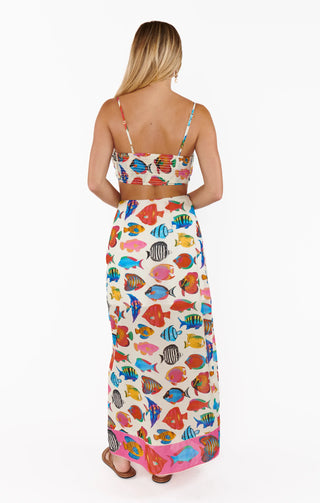 Woman wearing Cartagena top with trousers elegant everyday outfit