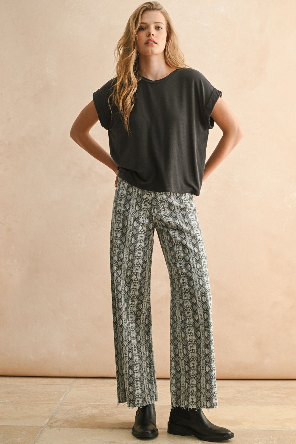 Woman wearing a black top 