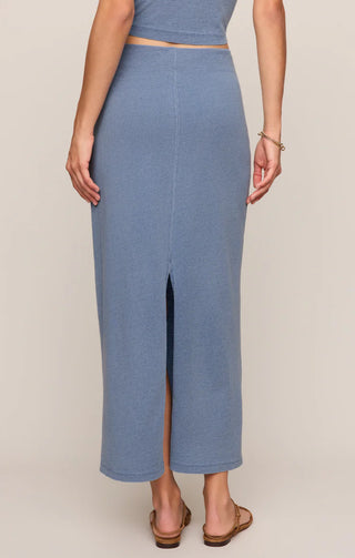 GAIL JERSEY DENIM MIDI SKIRT