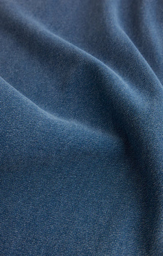 Close-up of blue fabric texture