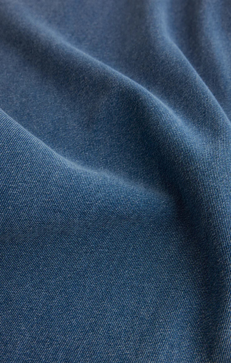 Close-up of blue fabric texture