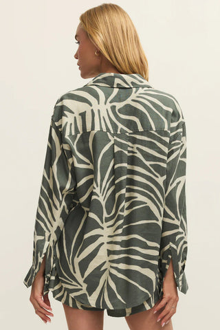 ALFIE TOVA PALM BUTTON UP