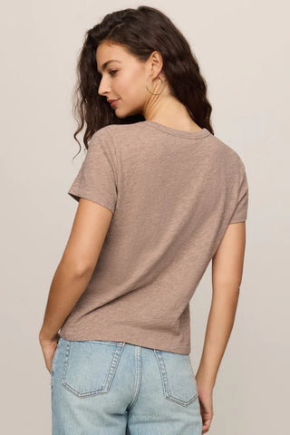 JUNIE SLUB TEE SHIRT HEATHER ASH