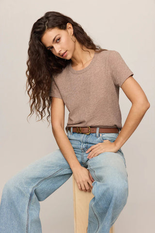 JUNIE SLUB TEE SHIRT HEATHER ASH