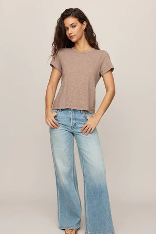 JUNIE SLUB TEE SHIRT HEATHER ASH