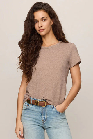 JUNIE SLUB TEE SHIRT HEATHER ASH