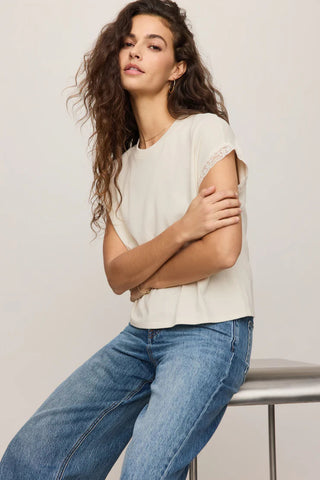 MARIKA LACE TRIM MUSCLE TEE
