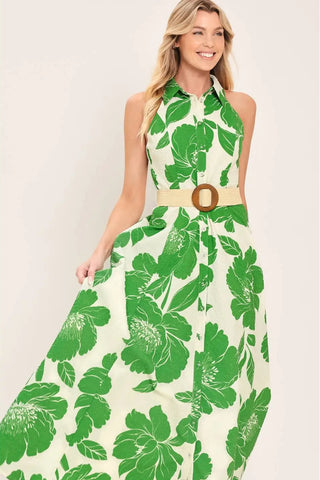 THE EMERALD BLOOM MIDI DRESS