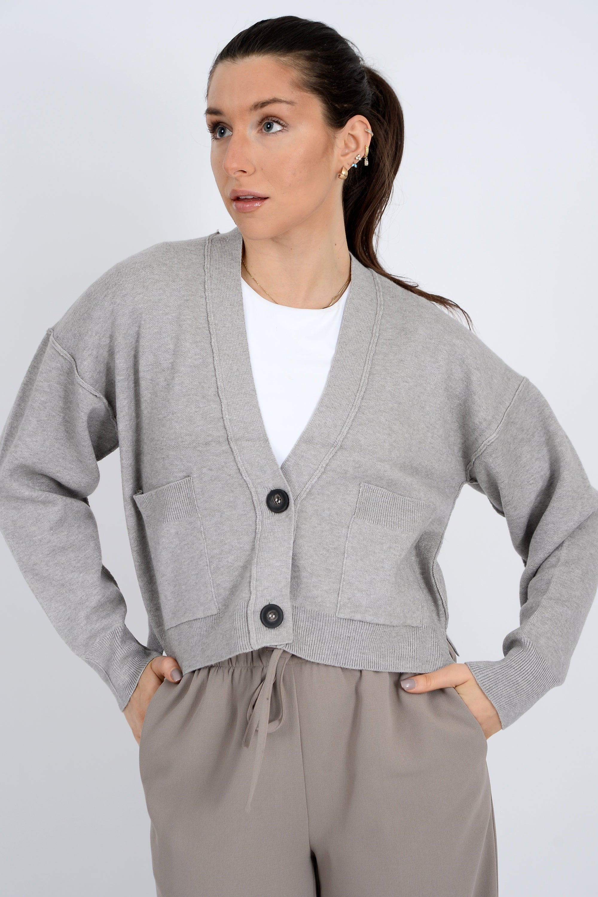 PATSY LONG SLEEVE V-NECK CARDIGAN