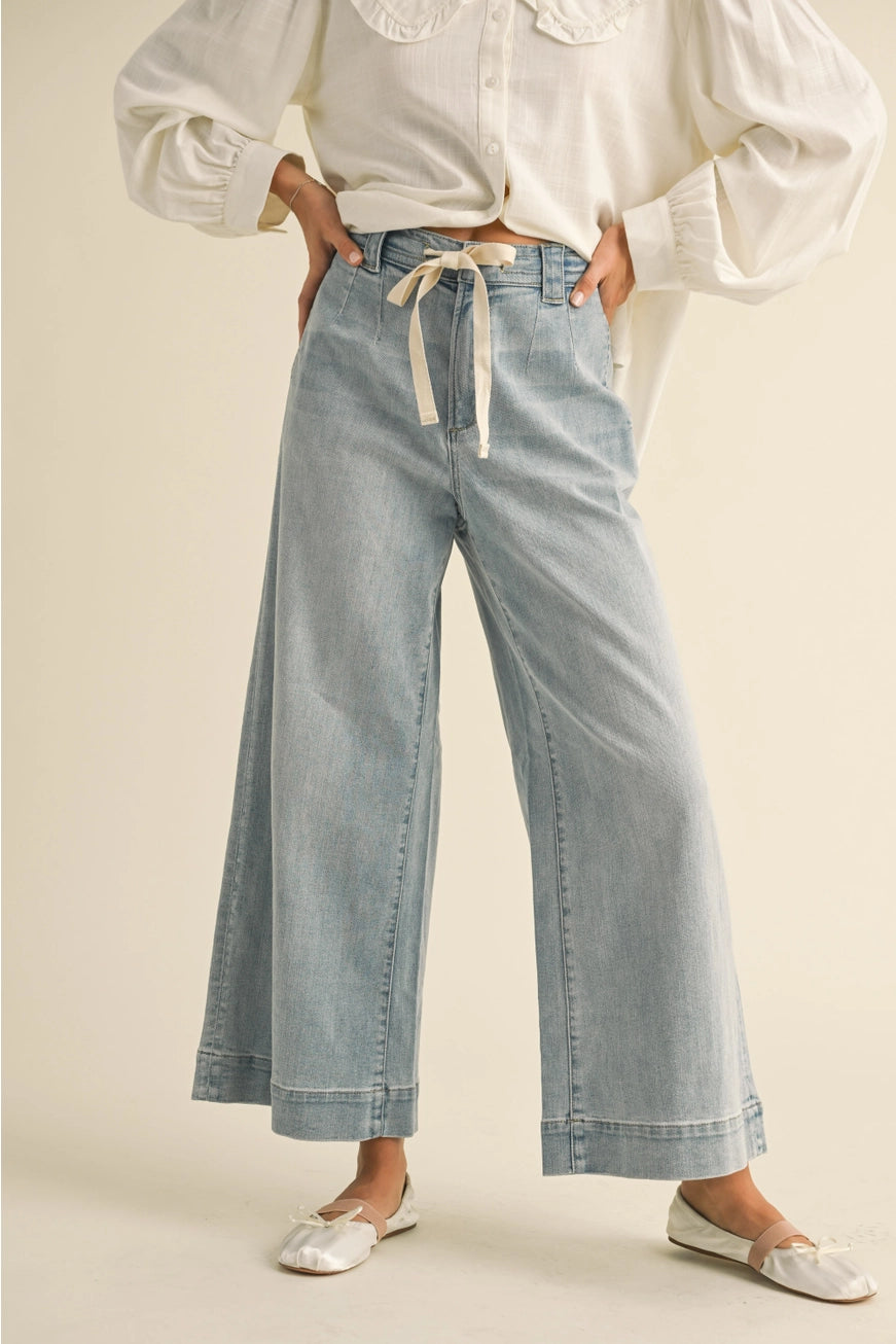 BELLA PANTS WIDE LEG DRAWSTRING JEANS