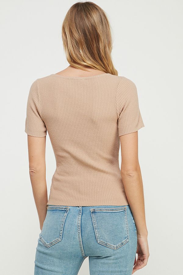 SQUARE NECK RIBBED FINE GAUGE TOP