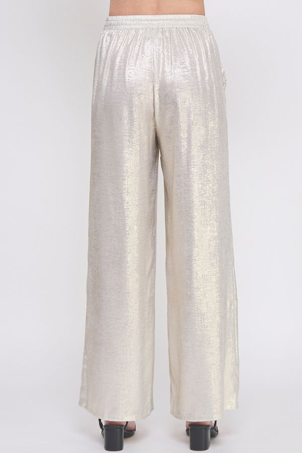 White wide-leg pants on a white background