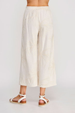 WILLOW FLORAL EMBROIDERED CROPPED PANT