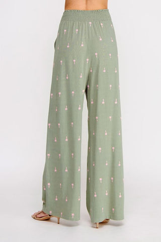 SAGE LINEN WIDE LEG PANTS
