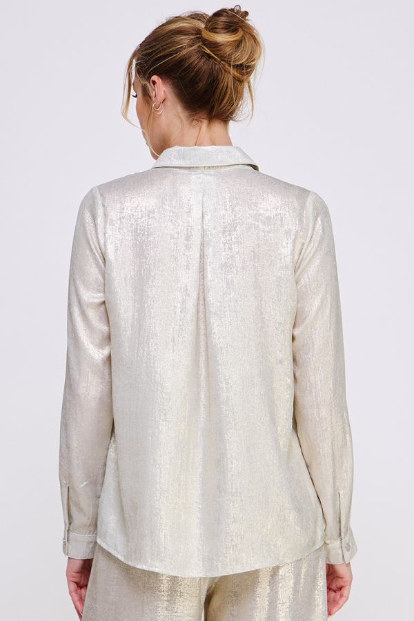RENEE SHIRT BRUSHED SATIN BUTTON FRONT