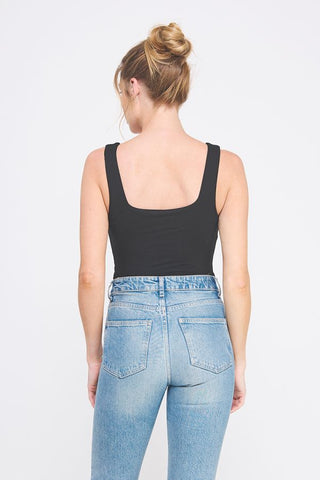 SQUARE NECK VISCOSE KNIT BODYSUIT