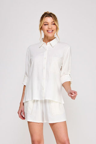 SHORELINE BUTTON DOWN TOP