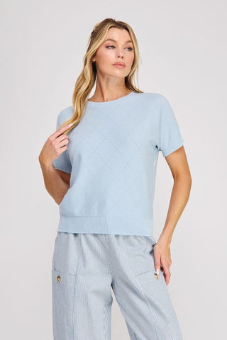 BLUE SKIES POINTELLE TOP