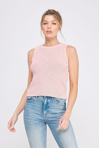 SUBTLE SHIMMER CROCHET TANK