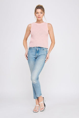 SUBTLE SHIMMER CROCHET TANK