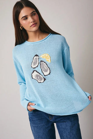 ROUND NECK LONG SLEEVE OYSTER SWEATER