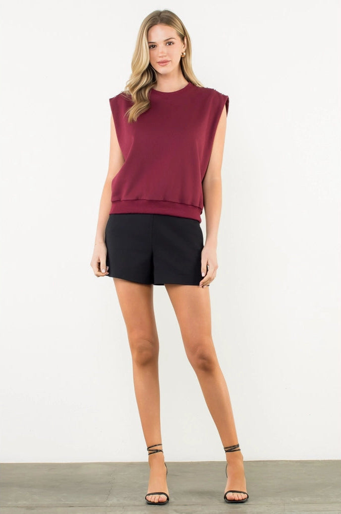 RUBY TOP SLEEVELESS BUTTON SHOULDER