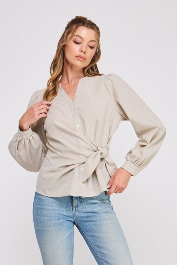 CLAIRE SIDE-TIE BLOUSE