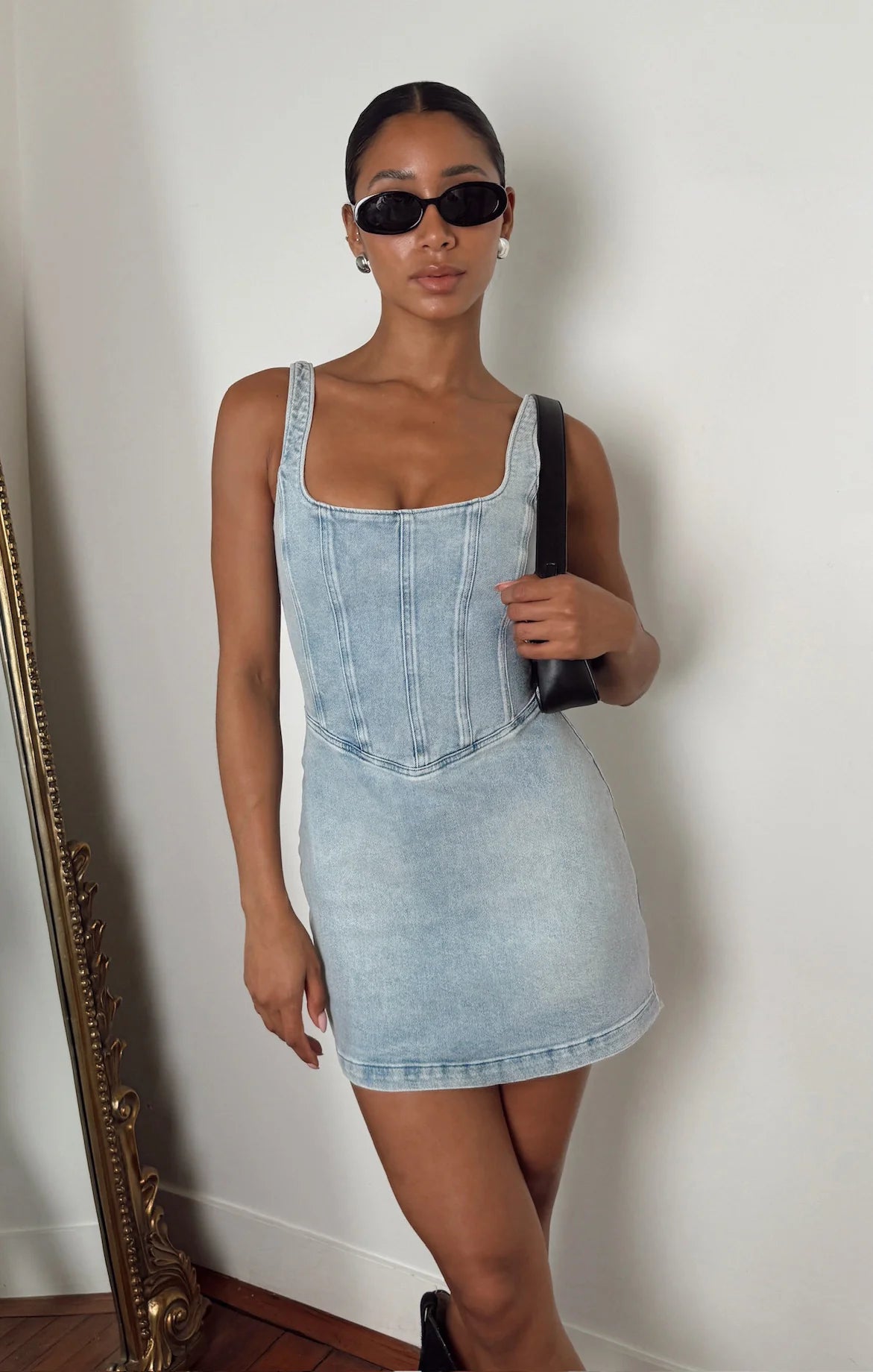 corset mini dress night out look