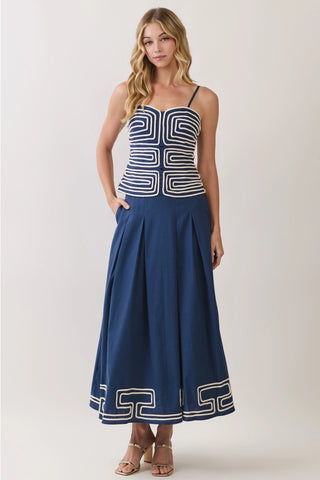 RIVIERA EMBROIDERED MAXI SKIRT