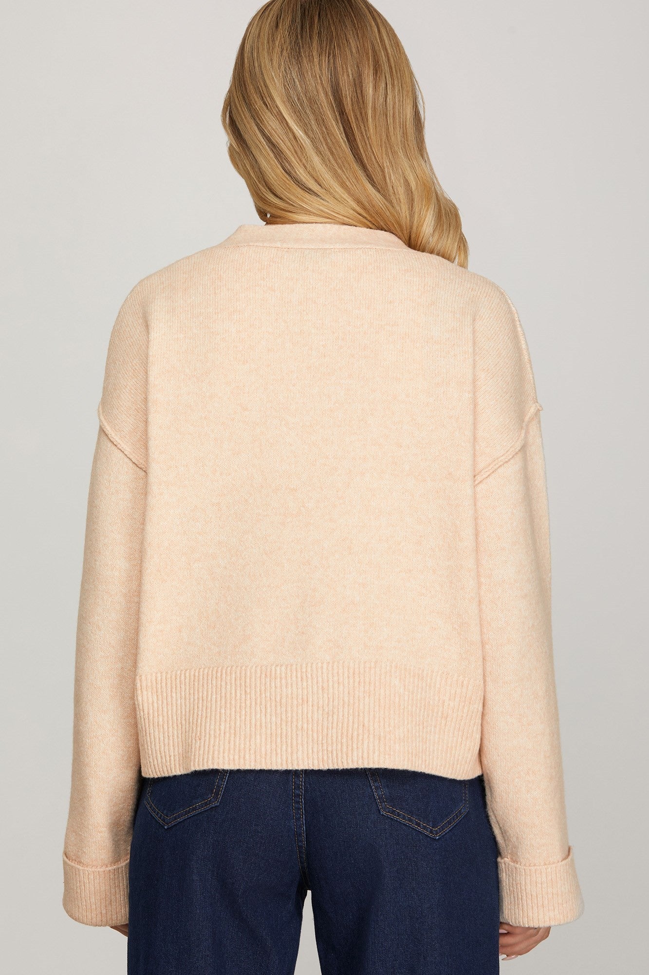 GOLD BUTTON CROPPED CARDIGAN