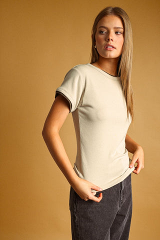 DOUBLE LAYERED LOOK SHORT SLEEVE TOP