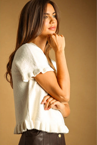 HARPER RUFFLE HEM SWEATER
