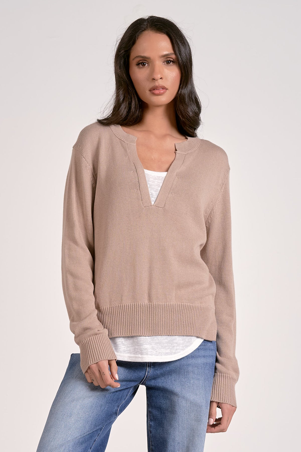 SWEATER VNECK LAYERED