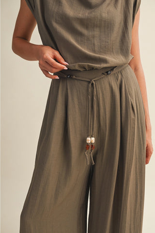 RELAXED SLUB SLEEVELESS JUMPSUIT