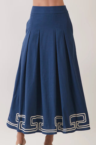 RIVIERA EMBROIDERED MAXI SKIRT