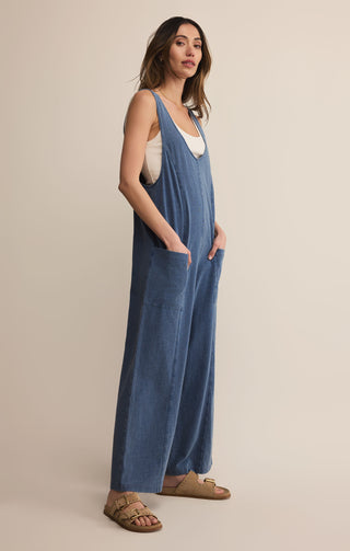 Back design of Everyday Jersey Denim Jumpsuit