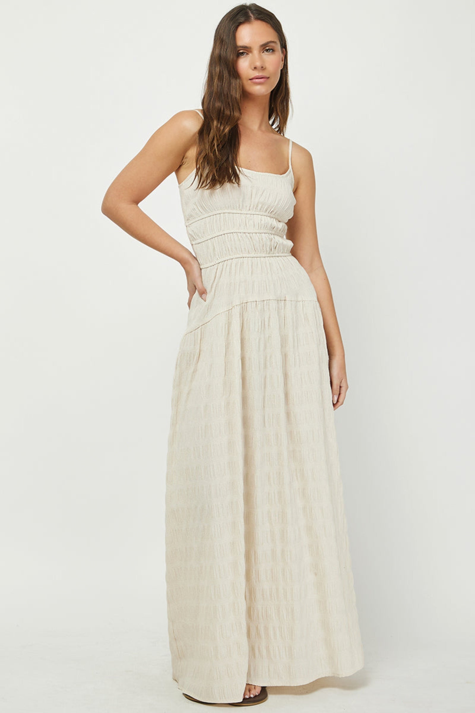 RUCHED MAXI DRESS
