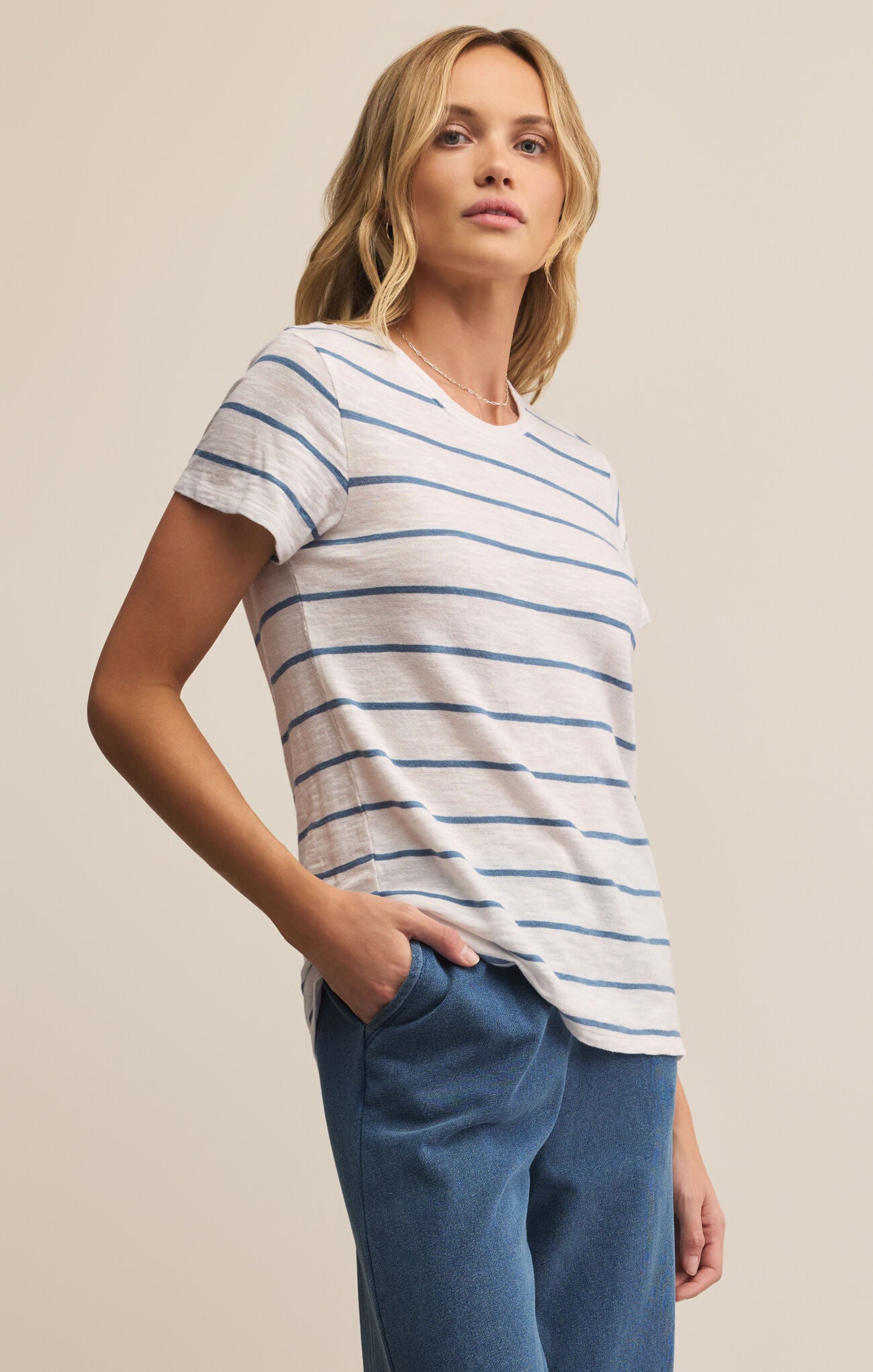 Front view of Foundation Stripe Tee