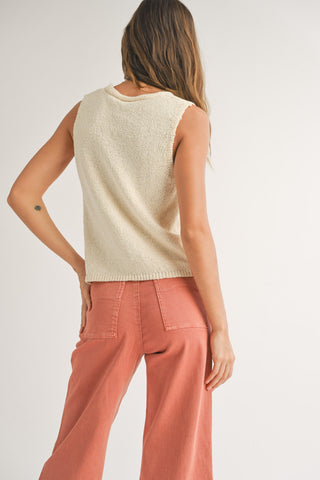 hook and eye vest cardigan back view