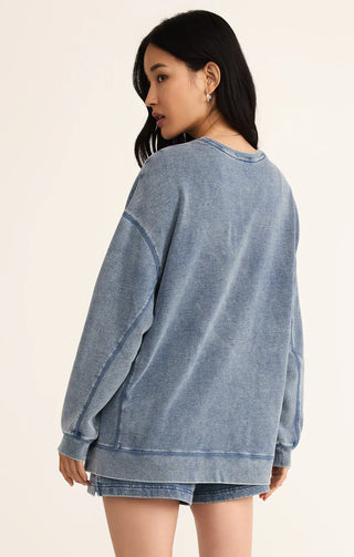 knit denim modern weekender back relaxed style