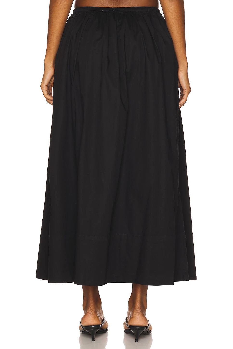 noelle poplin maxi skirt back elegant flattering fit
