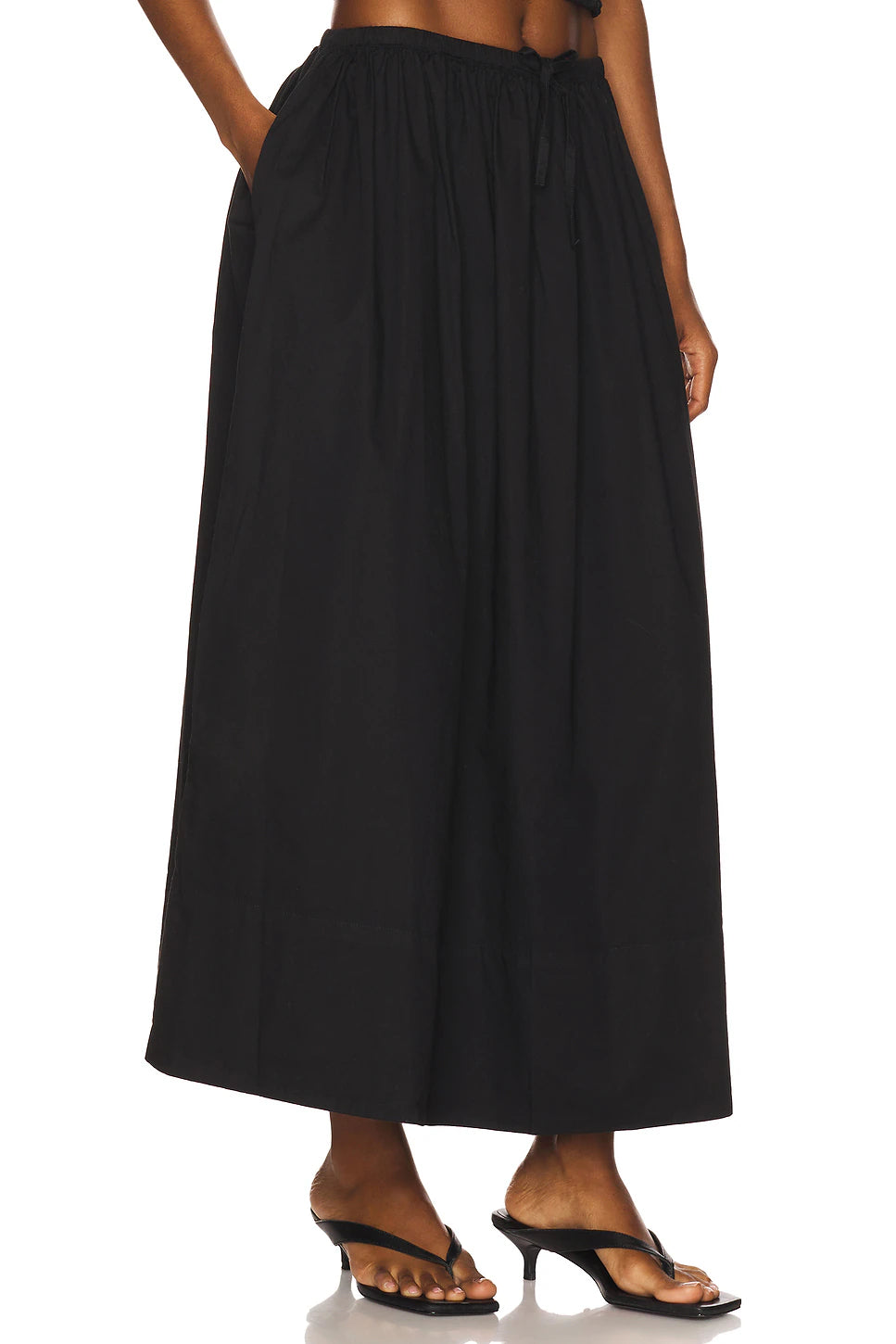 noelle poplin maxi skirt fabric detail breathable material