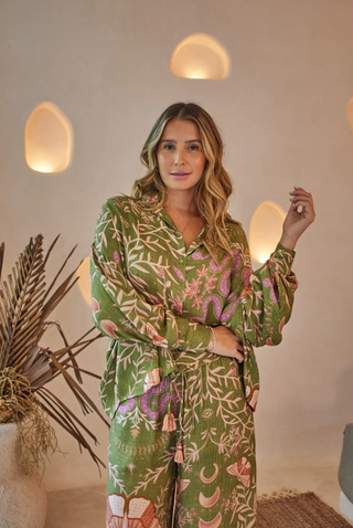 papillon maxi shirt front flowy chic silhouette